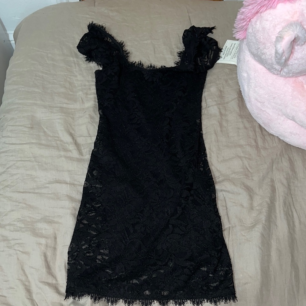 3/4 Black Lace Dress